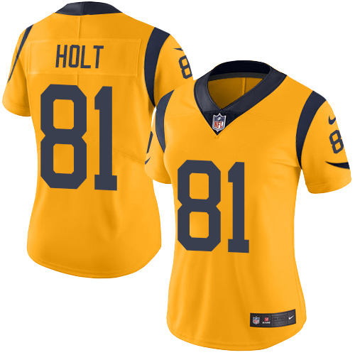 Women's Limited Torry Holt Nike Jersey Gold - #81 Rush NFL Los Angeles Rams